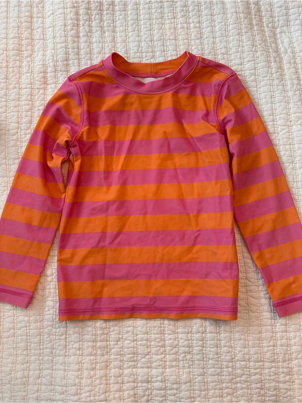 Primary Pink and Orange Striped Long-Sleeve Tee